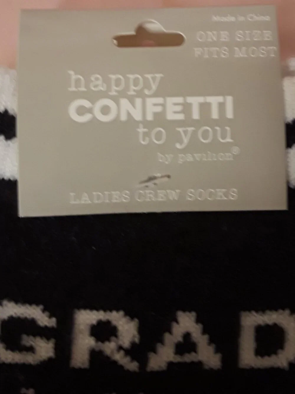 Graduation Crew Socks Ladies/Unisex Poly/Wool NWT GRAD Believe Dream Achieve